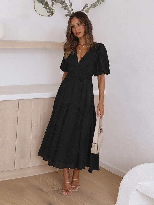 Drune | Maxikleid mit Puffärmeln