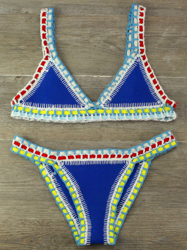 Drune | Handgehäkelter Bikini Strickpaneel Badeanzug Set