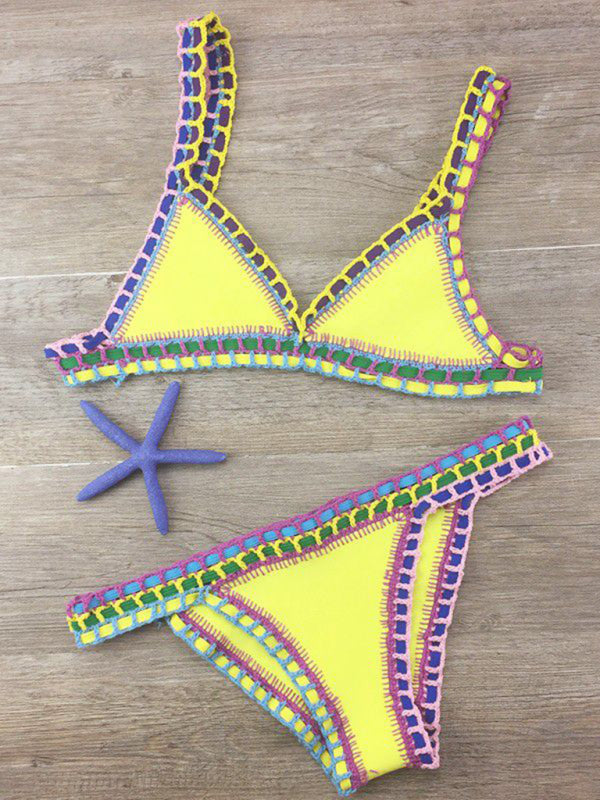 Drune | Handgehäkelter Bikini Strickpaneel Badeanzug Set