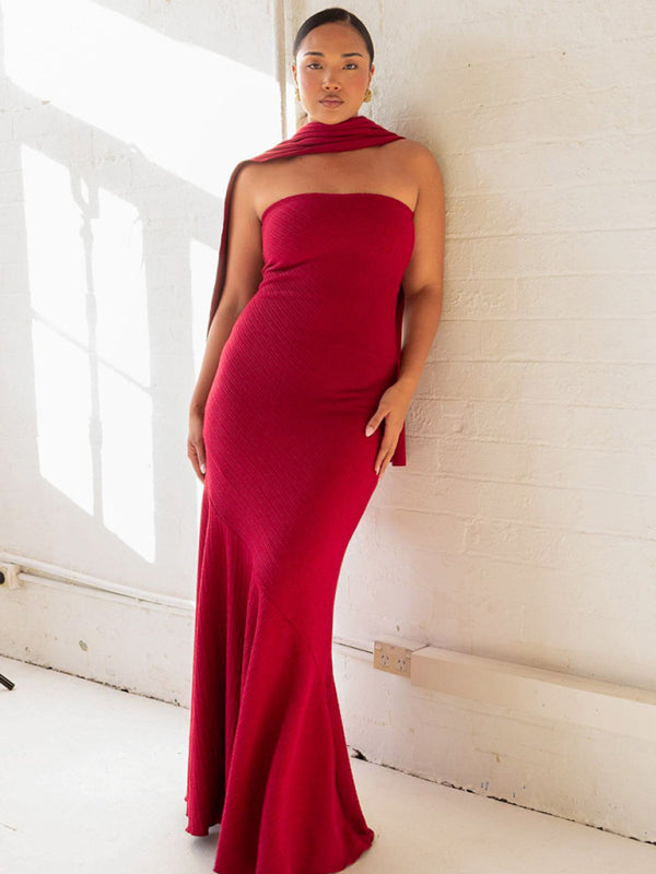 Drune | Wickelsaum Schal Kleid