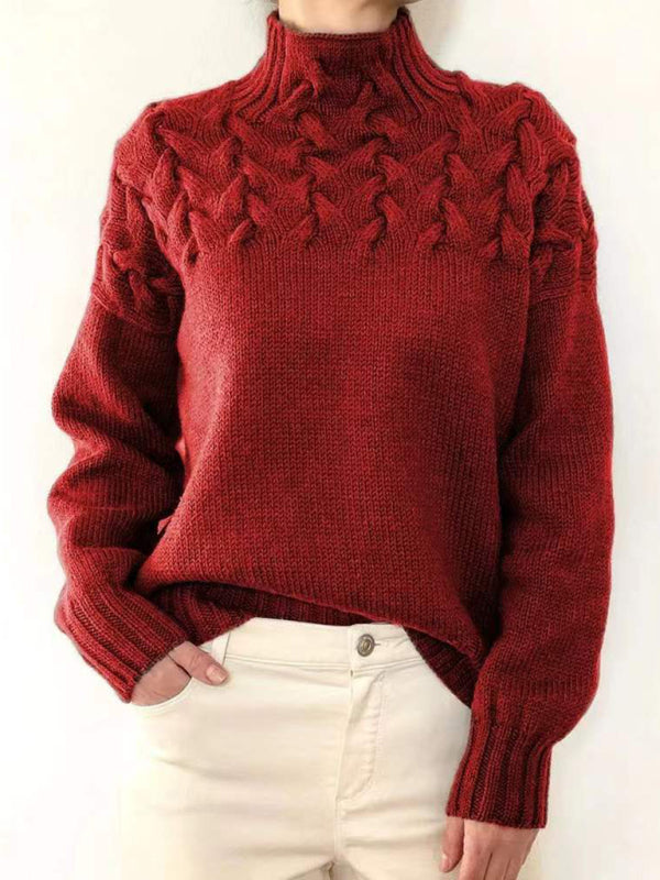 Drune | Unifarbener Strick Cashmere Rollkragenpullover Ideal für den Winter
