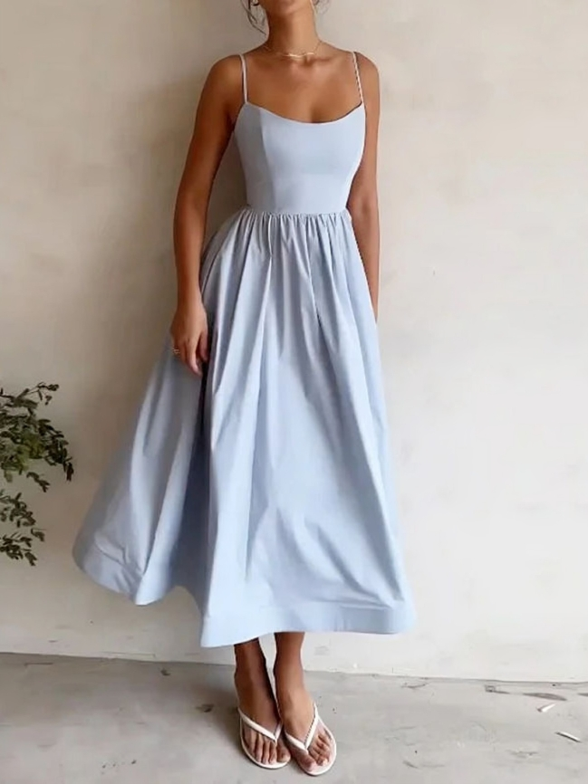 Drune | Fließendes Maxikleid mit Spaghettiträgern