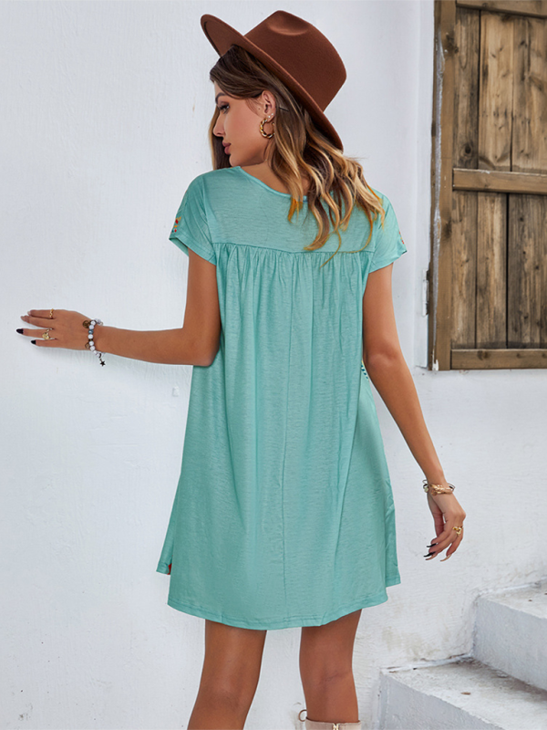 Drune | Neues lässiges Urlaubs lockeres kurzes Kleid