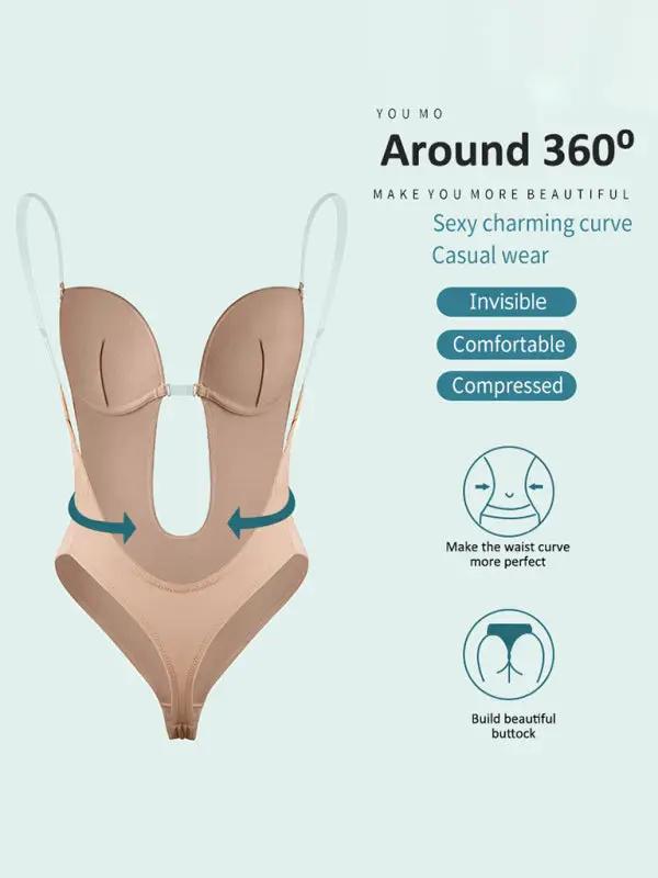 Drune | Rückenfrei Tiefe V Rückenfreier Plunge Formende Bodysuit Bodysuit