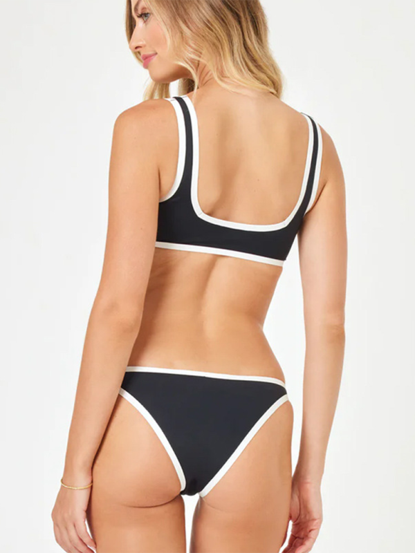 Drune | Damen Bikini sexy schwarz und weiß Badeanzug Bikinis