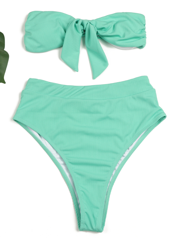 Drune | Damen Hochtailliertes Bikini Röhrenoberteil Badeanzug