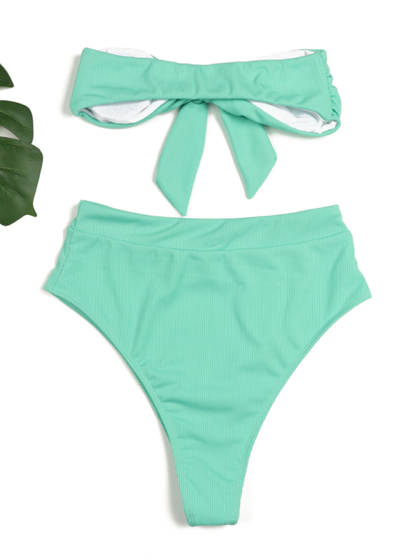Drune | Damen Hochtailliertes Bikini Röhrenoberteil Badeanzug
