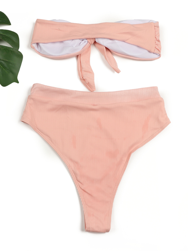 Drune | Damen Hochtailliertes Bikini Röhrenoberteil Badeanzug