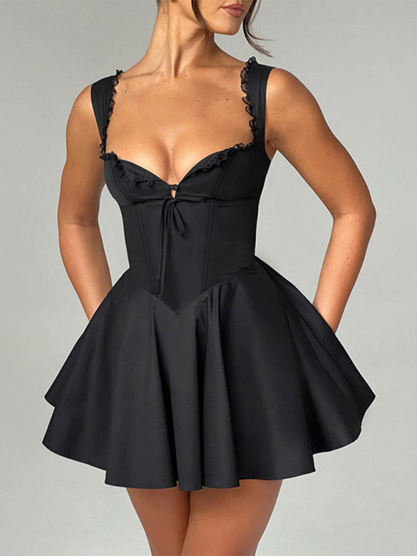Drune | Neues Rückeloses Sling-Spitzenkleid