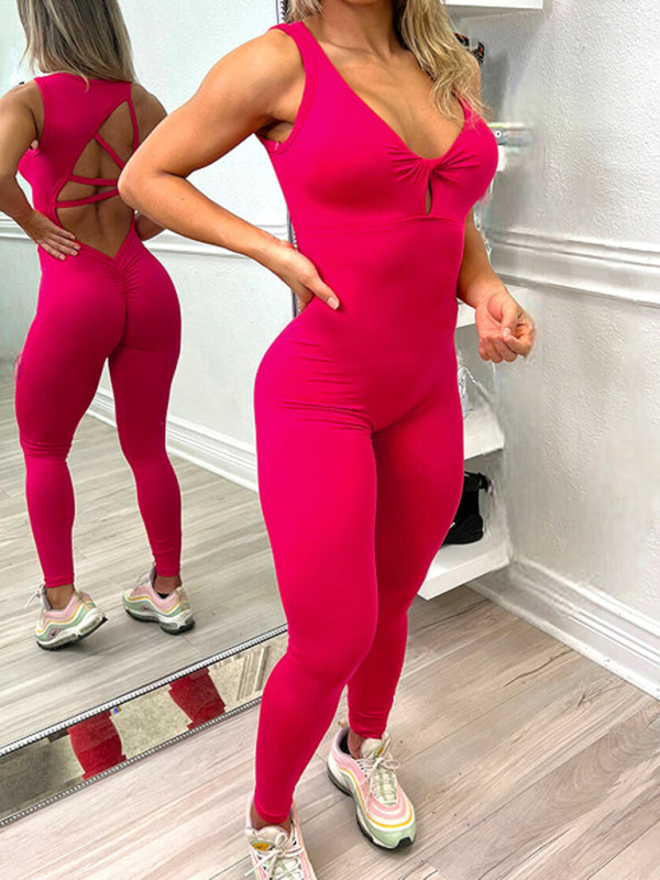 Drune | Damen sexy rückenfreies Yoga Fitness Overall