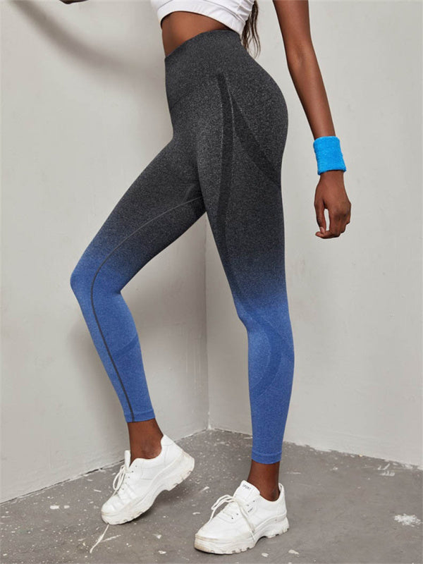 Drune | Damen nahtlose Hohe Taille Farbverlauf nahtlose Sport Yoga Hose
