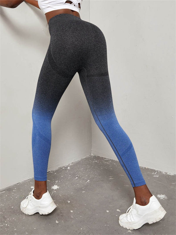 Drune | Damen nahtlose Hohe Taille Farbverlauf nahtlose Sport Yoga Hose