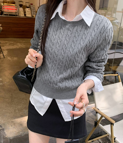 Drune | Strickpullover mit R halsausschnitt