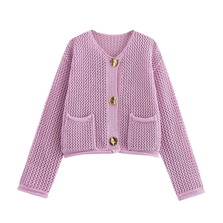 Drune | Strickjacke mit Goldenen Knöpfen Perfekt für Den Herbst