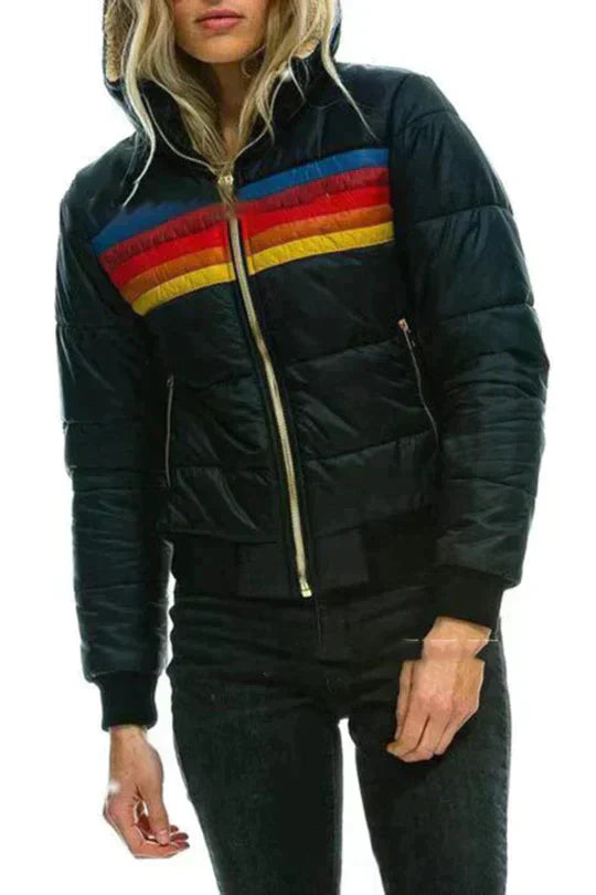 Drune | Bunte Gewatteierte Damenjacke mit Kapuze
