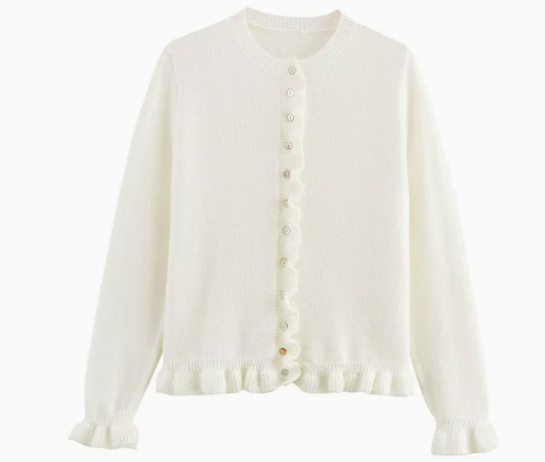 Drune - Schicker Herbst-Cardigan mit Rüschen für Frauen