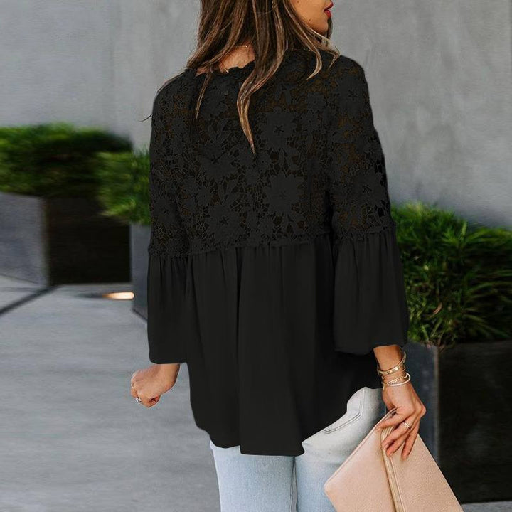 Drune | Elegante Bluse mit Spitzenstickerei