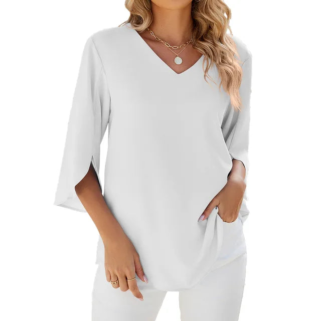 Drune | Bluse Mit V-Ausschnitt – Elegante Und Vielseitige Wahl Für Jeden Anlass