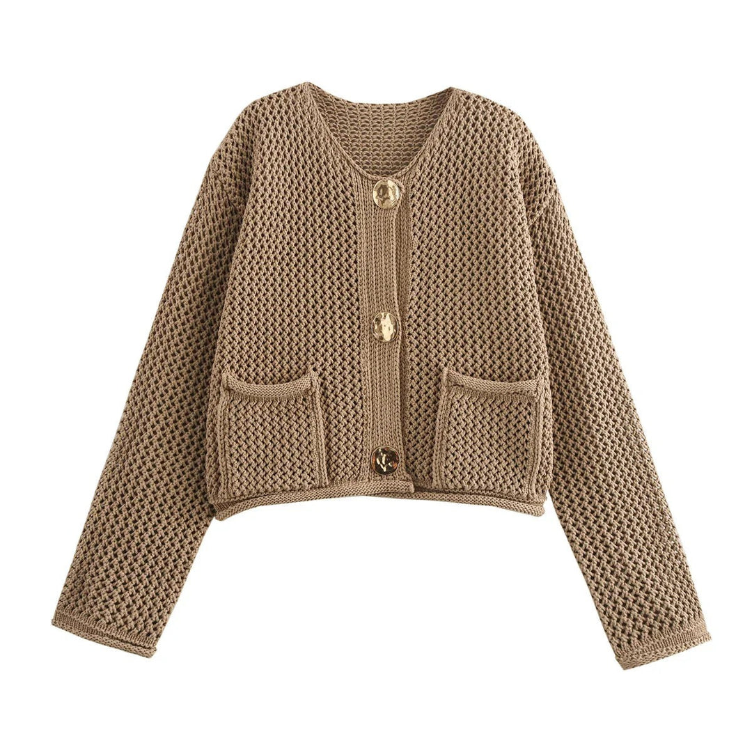 Drune | Strickjacke mit Goldenen Knöpfen Perfekt für Den Herbst