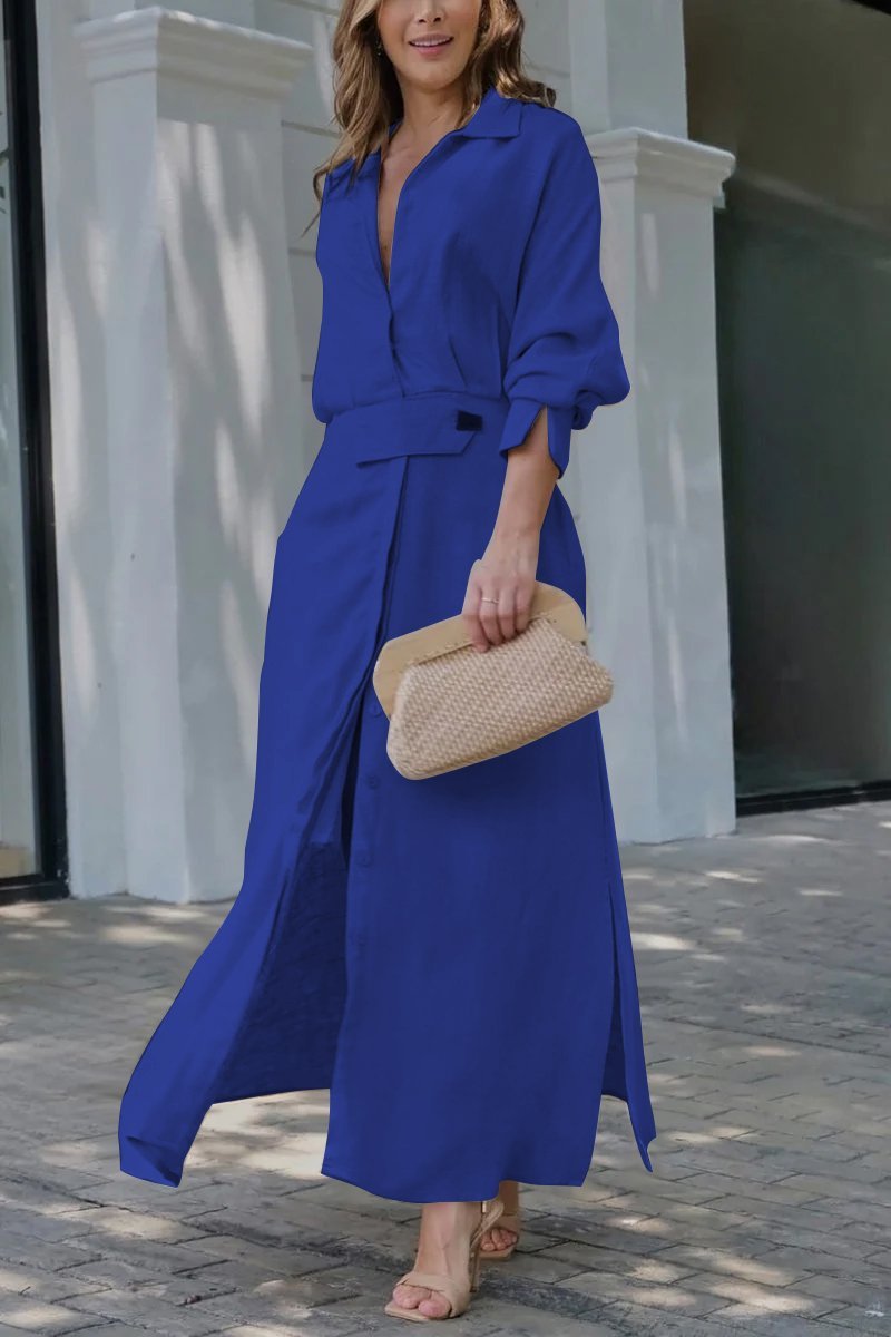 Drune | Klassisches Leinen-Maxi-Kleid