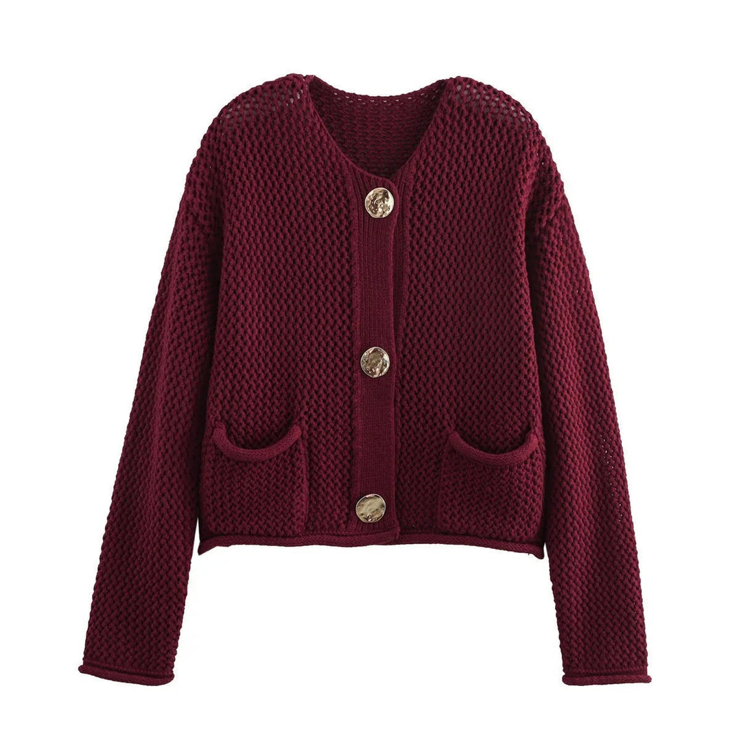 Drune | Strickjacke mit Goldenen Knöpfen Perfekt für Den Herbst