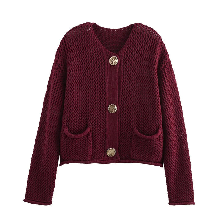 Drune | Strickjacke mit Goldenen Knöpfen Perfekt für Den Herbst