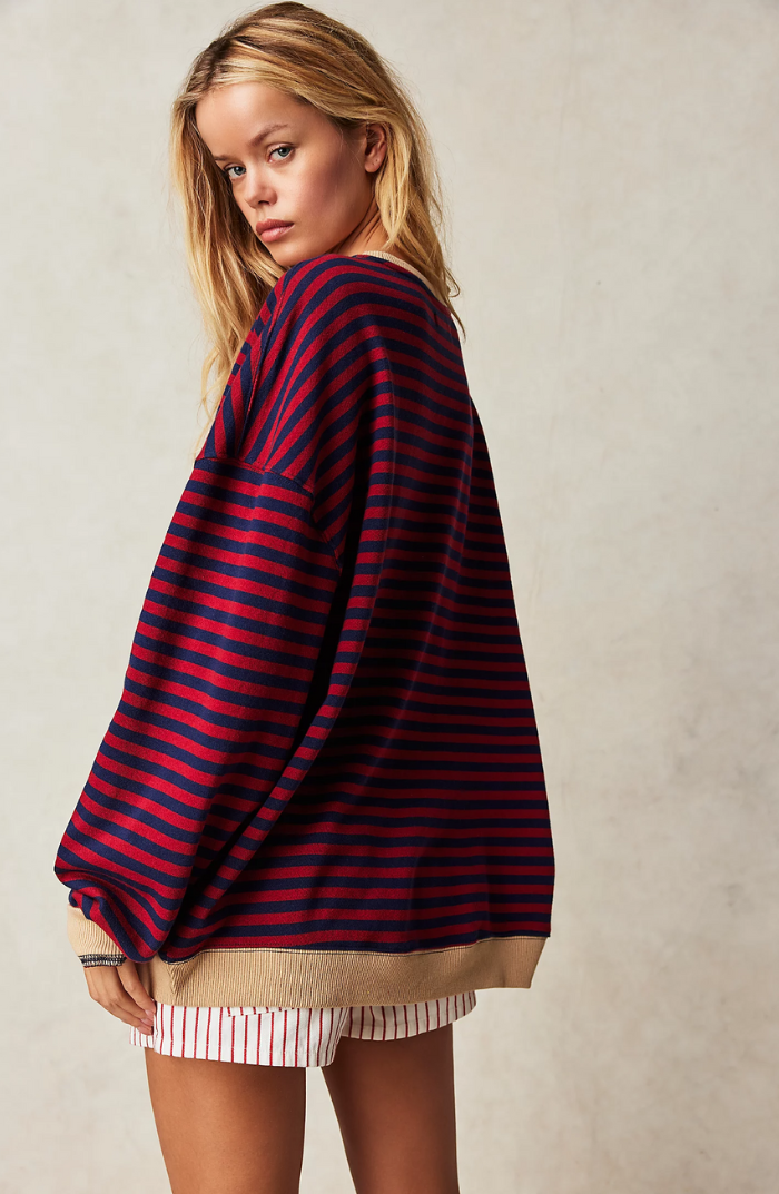 Drune | Lässiges Gestreiftes Sweatshirt Weich und Stilvoll Perfekt für Entspannte Tage