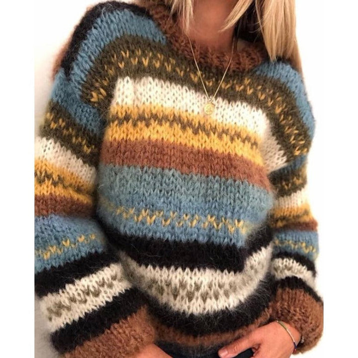 Drune | Gemütlicher gestreifter Strickpullover