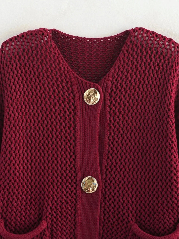 Drune | Strickjacke mit Goldenen Knöpfen Perfekt für Den Herbst