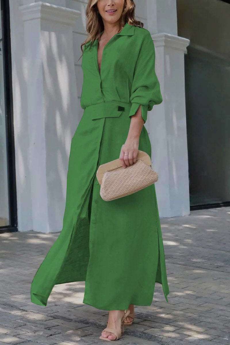 Drune | Klassisches Leinen-Maxi-Kleid
