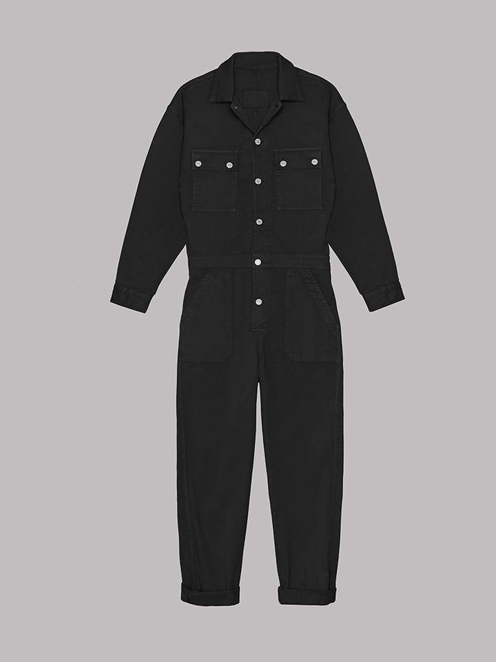 Drune | Damen Utility Jumpsuit mit Langen Ärmeln und Taschen