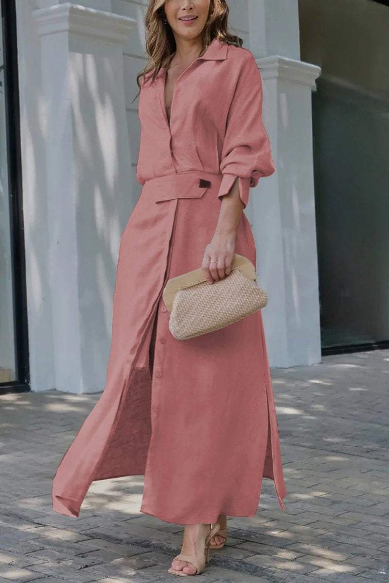 Drune | Klassisches Leinen-Maxi-Kleid