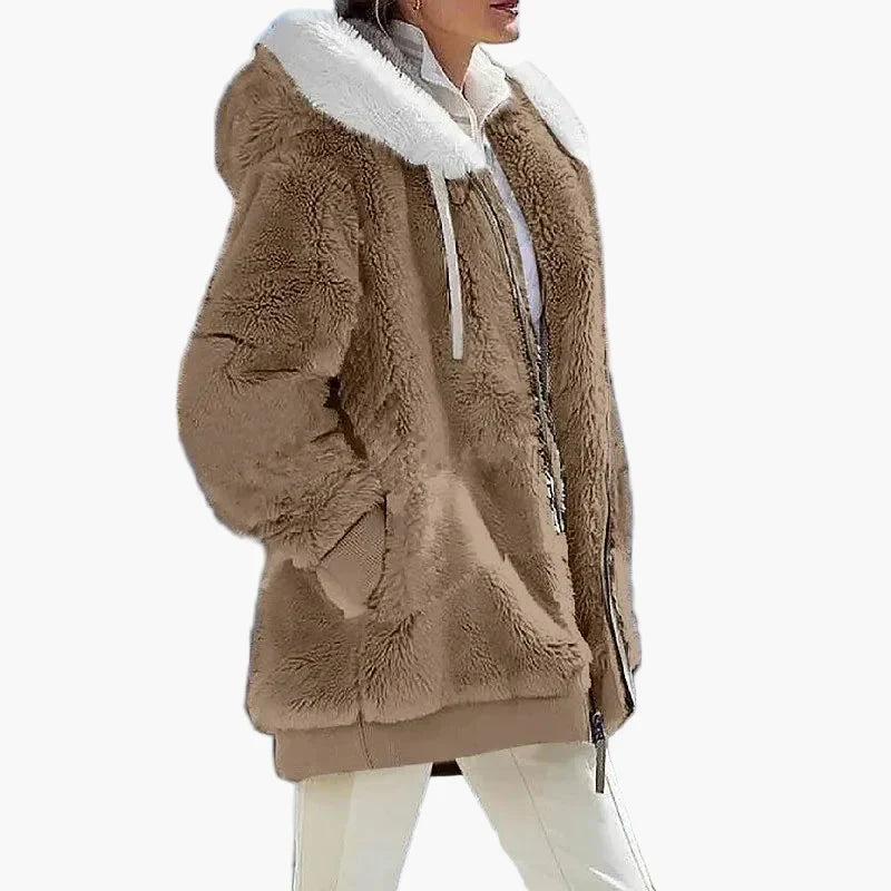 Drune | Winter Kapuzenjacke im Streifen-Design - Modische Freizeitjacke für kalte Tage