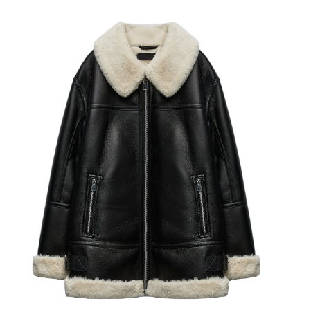 Drune | Glatte Jacke mit Sherpa-Details