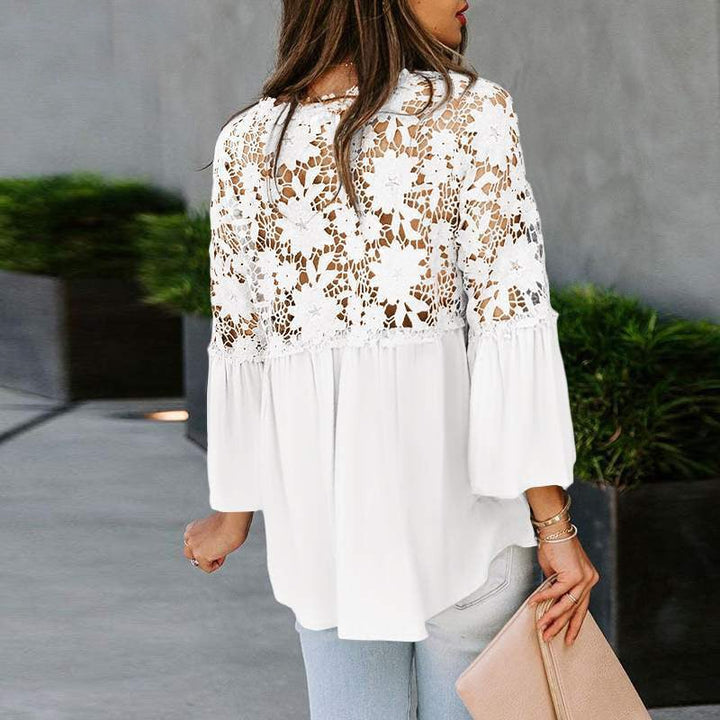 Drune | Elegante Bluse mit Spitzenstickerei
