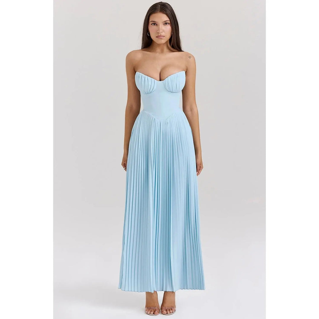 Drune | Luxuriöses Schulterfreies Maxikleid