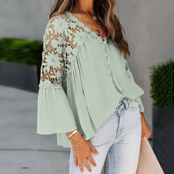 Drune | Elegante Bluse mit Spitzenstickerei