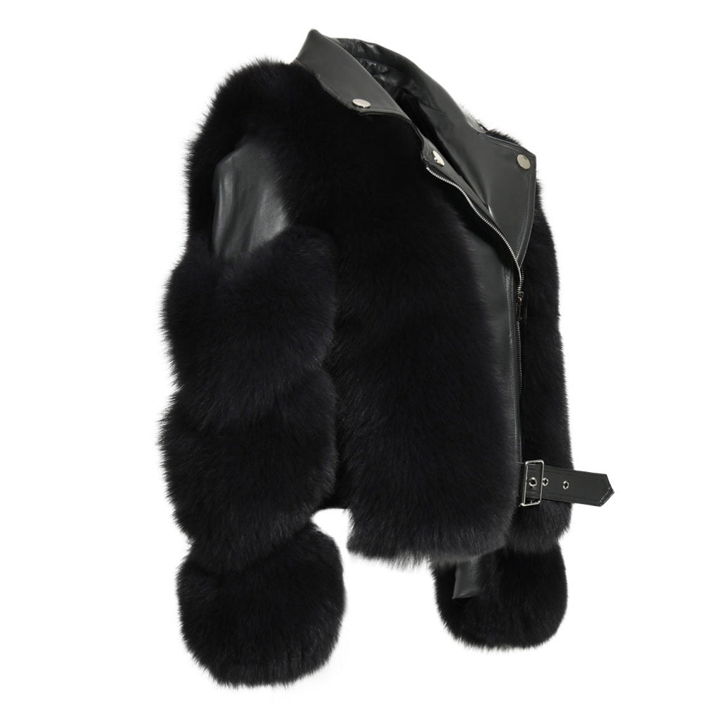 Drune | Fell Bikerjacke - Luxuriöses Schichtungsstück - Gürteldesign - Winter Glam