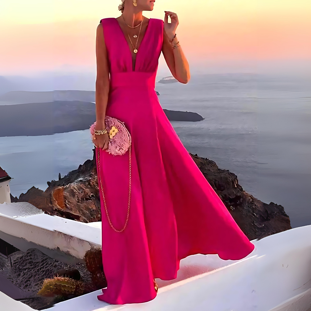 Stilvolles Ärmelloses Kleid mit Print für den Alltag | Drune