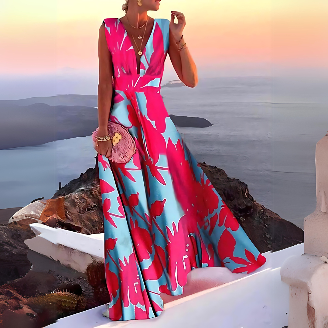 Stilvolles Ärmelloses Kleid mit Print für den Alltag | Drune