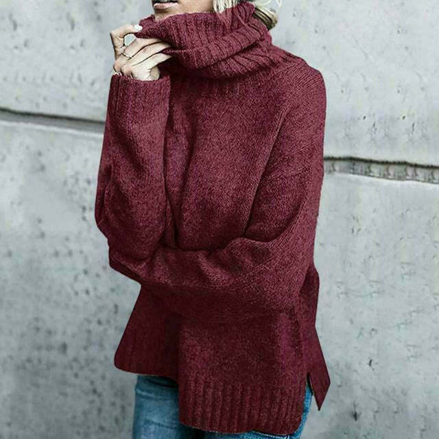 Drune |  Oversize-Rollkragenpullover aus Wolle für Damen - Komfortable Streetwear für Damen