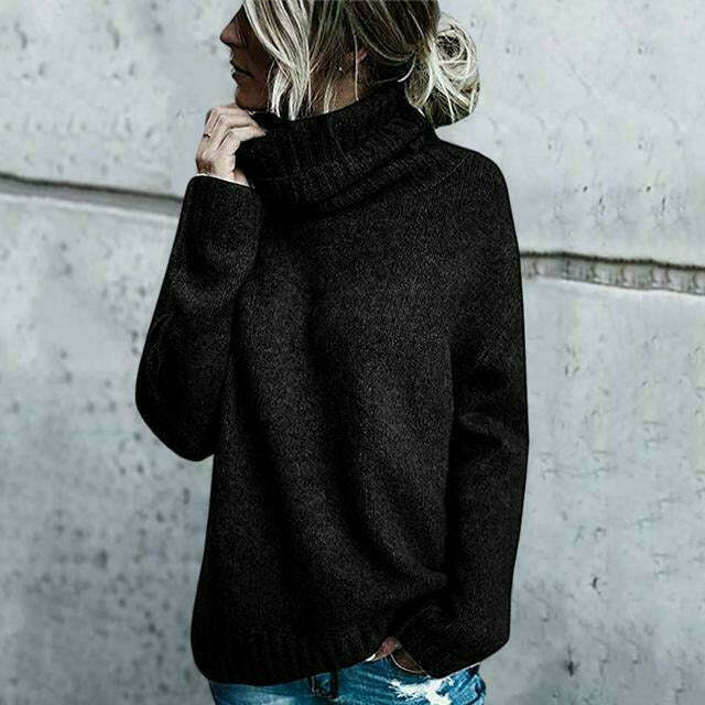 Drune |  Oversize-Rollkragenpullover aus Wolle für Damen - Komfortable Streetwear für Damen