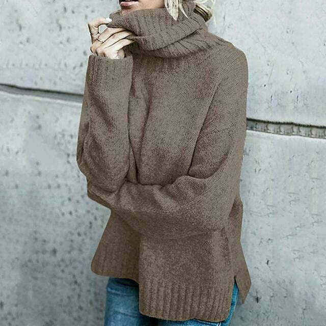 Drune |  Oversize-Rollkragenpullover aus Wolle für Damen - Komfortable Streetwear für Damen