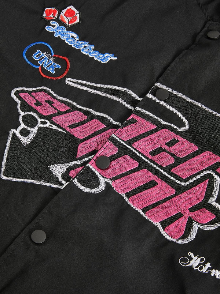Drune | Vintage Motorrad Bomberjacke mit Stickerei