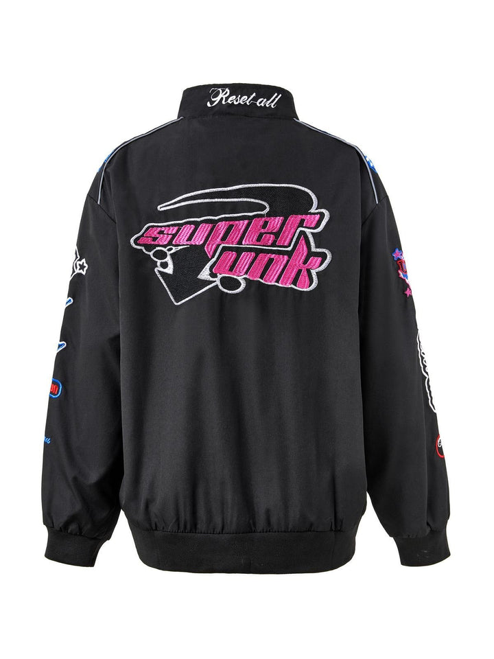 Drune | Vintage Motorrad Bomberjacke mit Stickerei