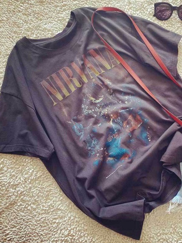Drune | Schwarzes Rock Man Graphic Übergröße Tshirt