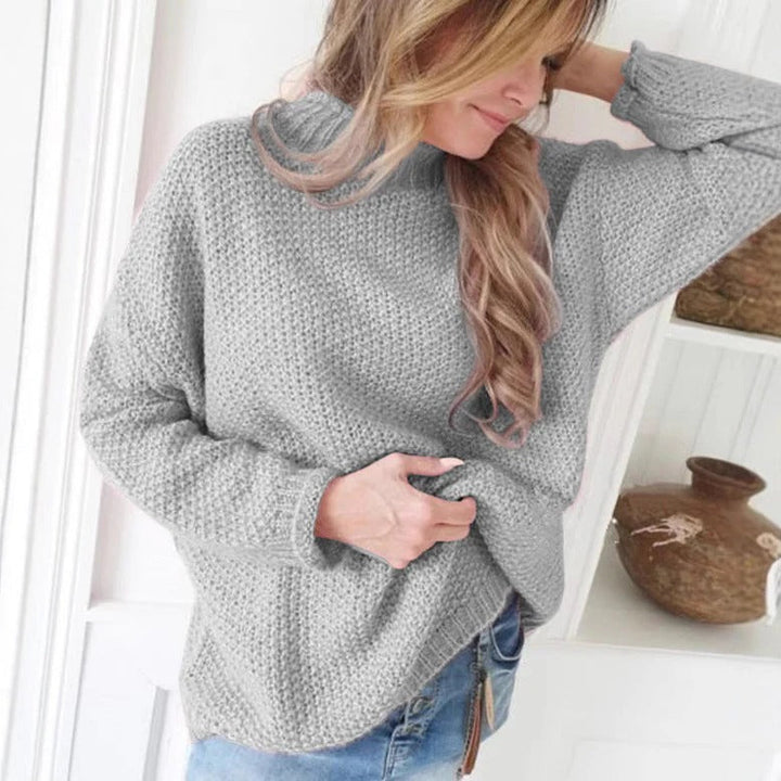 Drune | Relaxed Fit Hoher Kragen Texturiertes Strickmaterial Lange Ärmel
