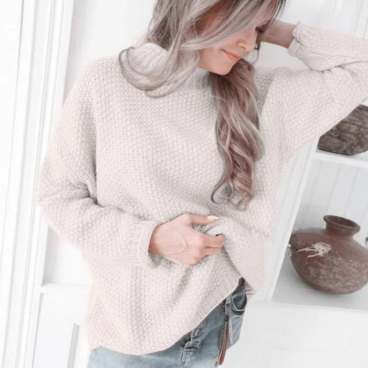 Drune | Relaxed Fit Hoher Kragen Texturiertes Strickmaterial Lange Ärmel