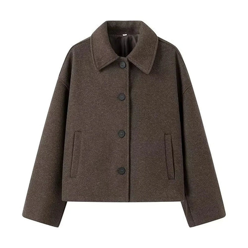 Drune | Jacke - Boxy Fit - Knopfverschluss - Wolltextur - Minimalistisches Design