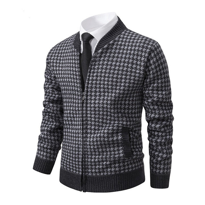 Drune | Herrenstrickjacke mit Hahnentrittmuster - Søren